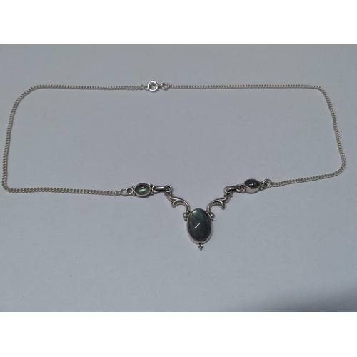 216 - Stone set silver necklace