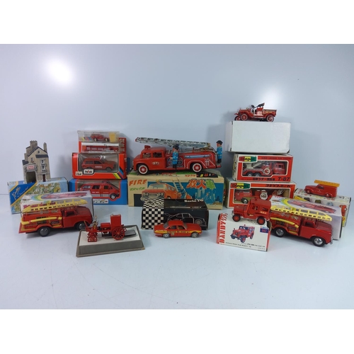 13 - Box of various fire service models