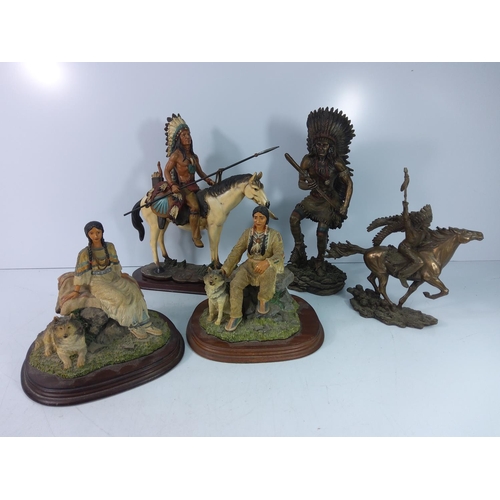 38 - 5 Native American Indian figures