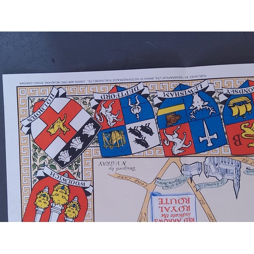 145 - The Royal Wedding 1947 Daily Telegraph picture map of London, showing the route and including the sl... 