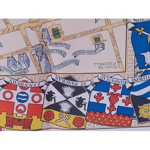 145 - The Royal Wedding 1947 Daily Telegraph picture map of London, showing the route and including the sl... 