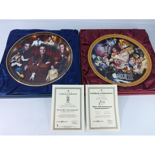 57 - 2 large boxed Elvis limited edition plates