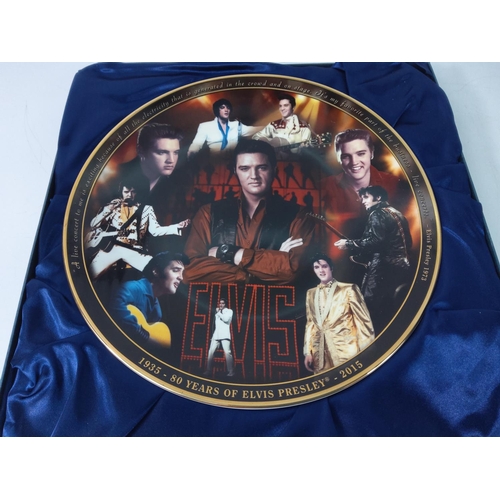 57 - 2 large boxed Elvis limited edition plates