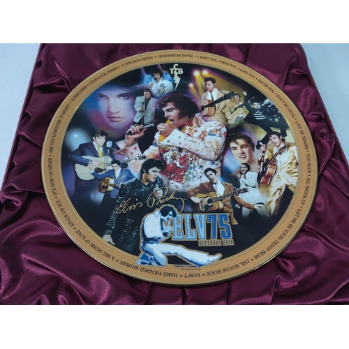 57 - 2 large boxed Elvis limited edition plates