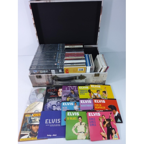 60 - Elvis case and qty of Elvis CD's and DVD's