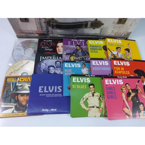 60 - Elvis case and qty of Elvis CD's and DVD's