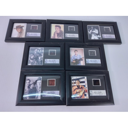 64 - 7 framed Elvis film cells