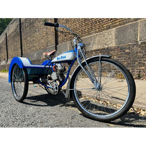 8 - Retro Tricycle made on a Schwinn frame with small petrol engine believed to be 49cc in lovely condit... 