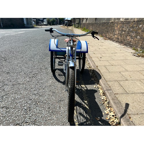 8 - Retro Tricycle made on a Schwinn frame with small petrol engine believed to be 49cc in lovely condit... 