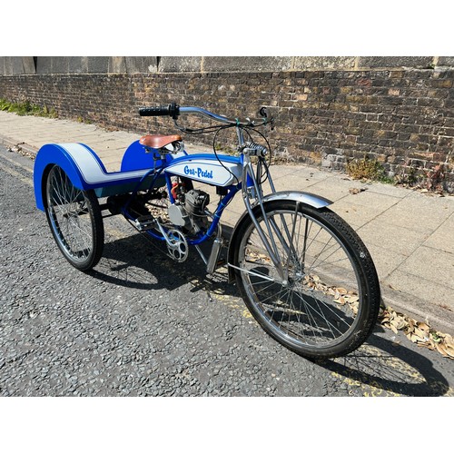 8 - Retro Tricycle made on a Schwinn frame with small petrol engine believed to be 49cc in lovely condit... 