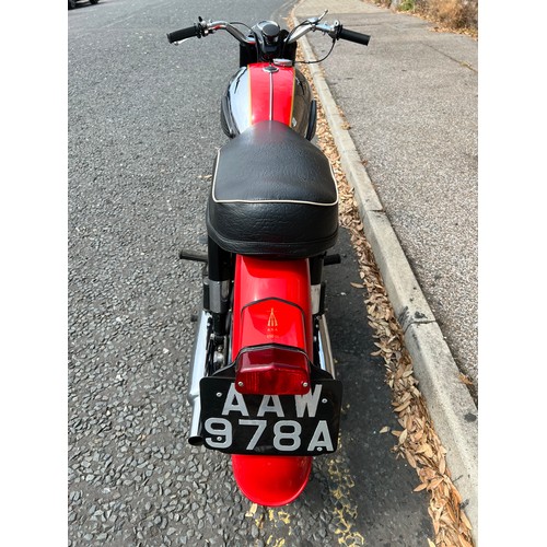 25 - 1963 BSA A65 (first year of A65) in red, 650cc electronic ignition, AAW978A, 59288 miles,  2 keys- M... 