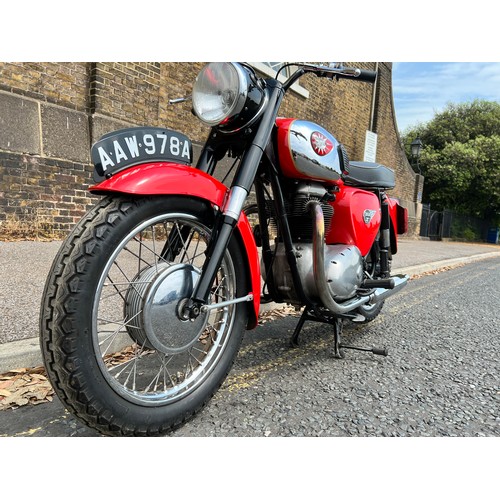 25 - 1963 BSA A65 (first year of A65) in red, 650cc electronic ignition, AAW978A, 59288 miles,  2 keys- M... 