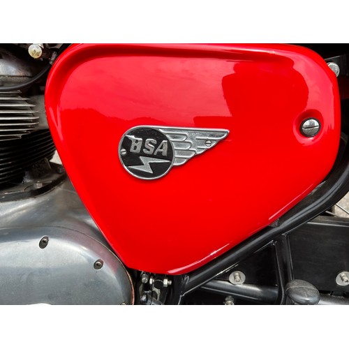 25 - 1963 BSA A65 (first year of A65) in red, 650cc electronic ignition, AAW978A, 59288 miles,  2 keys- M... 