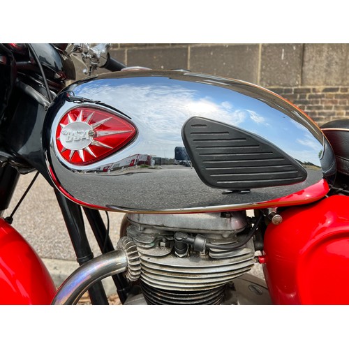 25 - 1963 BSA A65 (first year of A65) in red, 650cc electronic ignition, AAW978A, 59288 miles,  2 keys- M... 