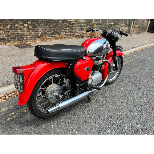 25 - 1963 BSA A65 (first year of A65) in red, 650cc electronic ignition, AAW978A, 59288 miles,  2 keys- M... 