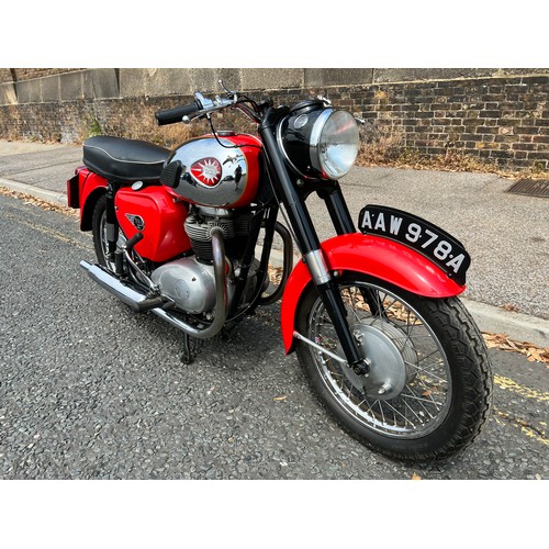 25 - 1963 BSA A65 (first year of A65) in red, 650cc electronic ignition, AAW978A, 59288 miles,  2 keys- M... 