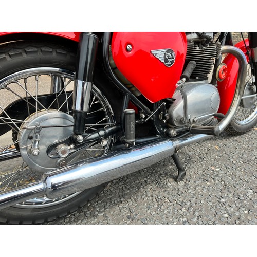 25 - 1963 BSA A65 (first year of A65) in red, 650cc electronic ignition, AAW978A, 59288 miles,  2 keys- M... 