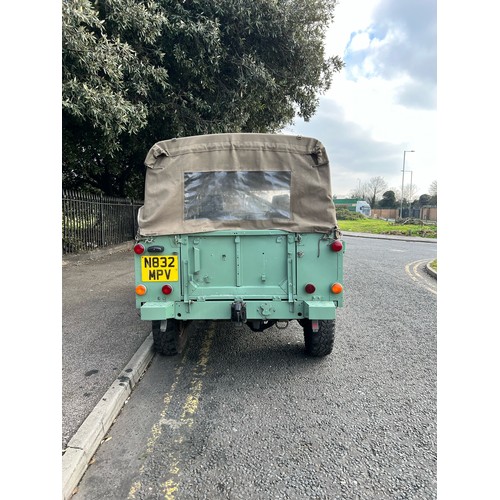 28 - 1995 Land Rover Defender 110  ex Military with canvas roof, with Heritage external colours. Having u... 