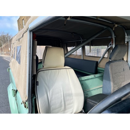 28 - 1995 Land Rover Defender 110  ex Military with canvas roof, with Heritage external colours. Having u... 