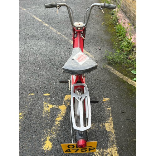 5 - 1975 Monbylette Moby 50cc Pedal Moped, 0KL475P, with original seat cover unremoved and in-tact, tax ... 