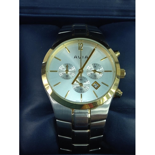 348 - Boxed Avia chronograph watch