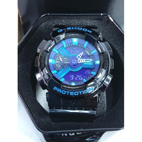 351 - Boxed G-Shock watch, black and purple