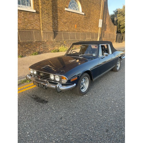 32 - 1971 Blue Triumph Stag, 42,249 miles, 3L V8, needs a little TLC but runs and drives nicely, tax and ... 