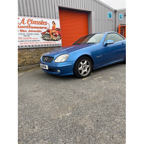 33 - 2001 Blue Mercedes SLK 230, 93,339 miles, 2.3L RWD, needs a small amount of work but runs and drives... 