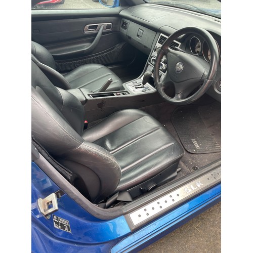 33 - 2001 Blue Mercedes SLK 230, 93,339 miles, 2.3L RWD, needs a small amount of work but runs and drives... 