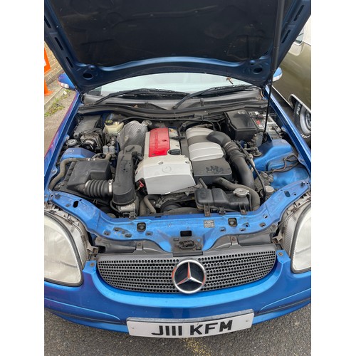 33 - 2001 Blue Mercedes SLK 230, 93,339 miles, 2.3L RWD, needs a small amount of work but runs and drives... 