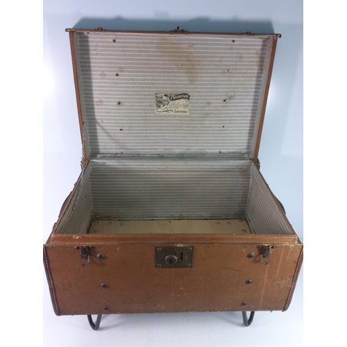 13 - Vintage trunk with ER on lid, converted to a coffee table