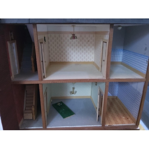 72 - Large artisan handmade one of a kind dolls house with approx 11 rooms including stair cases