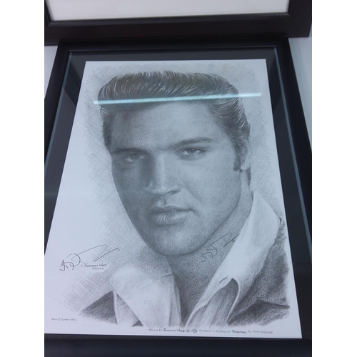 196 - Qty of Elvis pictures and framed Elvis puzzle pictures