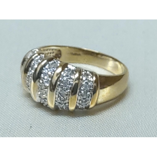 206 - 9ct gold crystal and diamond ring, size N