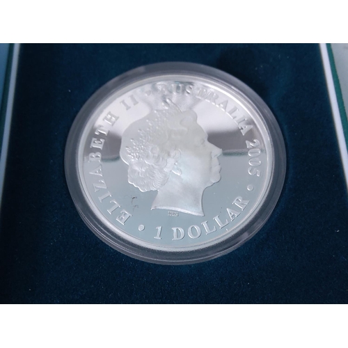 226 - Cased Australian 50th Anniversary proof coin 1 ounce silver