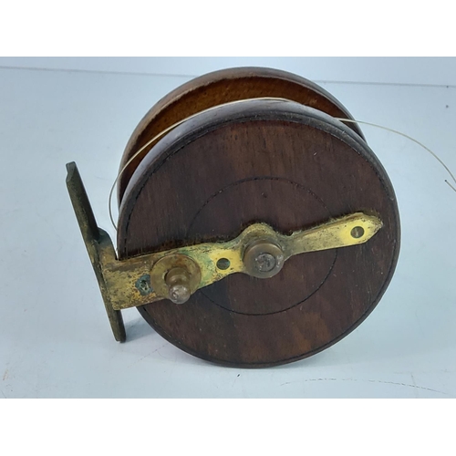 106 - Antique wooden reel and qty of glass photographic slides