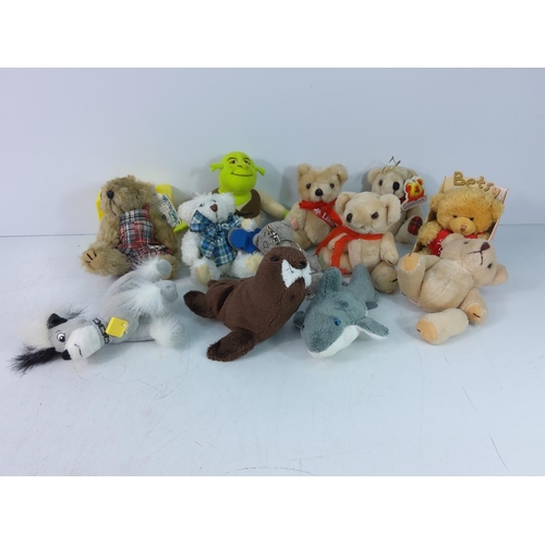 40 - 3 boxed TY Beanie bears, 3 empty display boxes, a large Beanie and various smaller McDonalds TY Bean... 