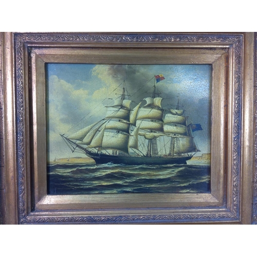 63 - Gilt framed picture of a Ship