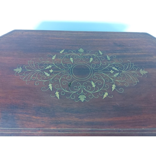 84 - Brass inlaid jewellery casket