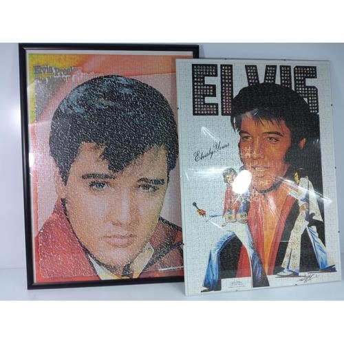 196 - Qty of Elvis pictures and framed Elvis puzzle pictures