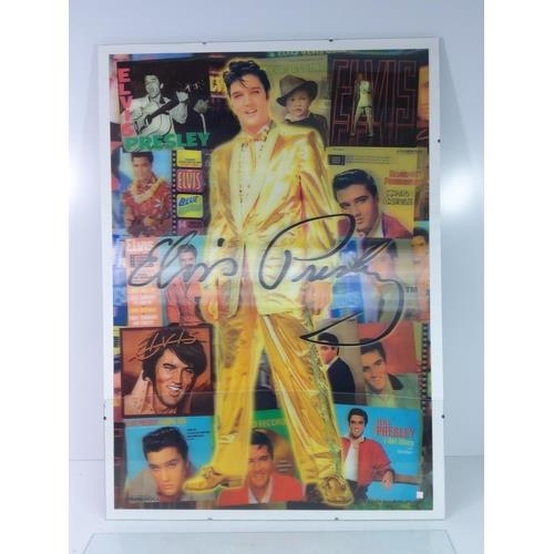 196 - Qty of Elvis pictures and framed Elvis puzzle pictures