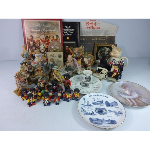 44 - Collectors plates, figures, anniversary clock and collectables