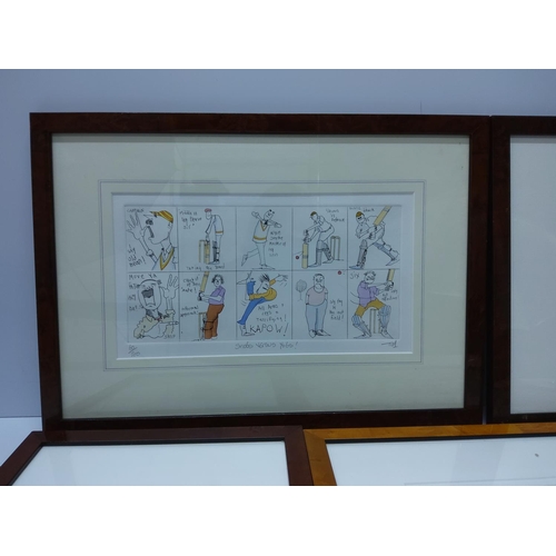 89 - 4 framed cricket pictures