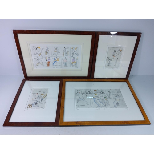 89 - 4 framed cricket pictures