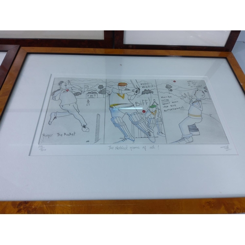 89 - 4 framed cricket pictures