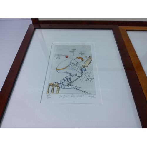 89 - 4 framed cricket pictures