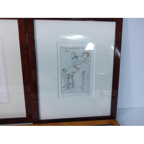 89 - 4 framed cricket pictures