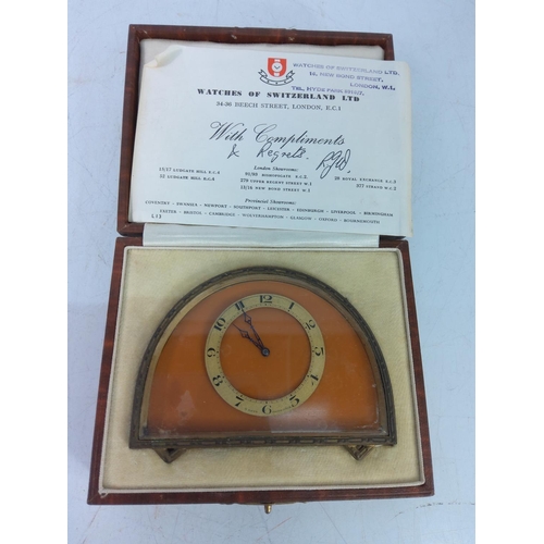 299 - Vintage boxed watches of Switzerland clock