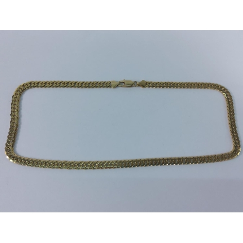 302 - 9ct gold necklace, approx length 50cms, 36.2g