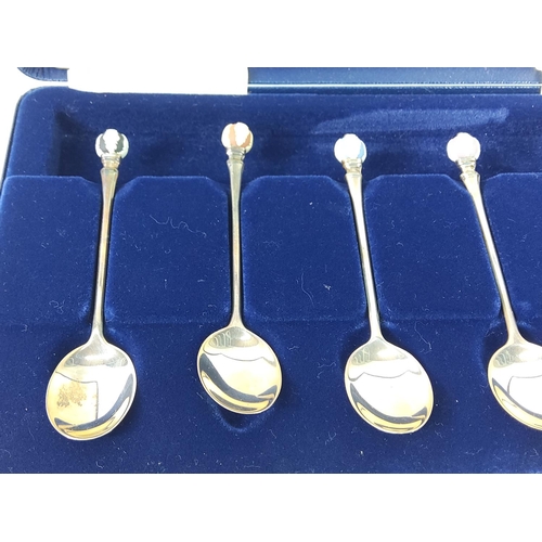 401 - Set of 6 Silver and Jasperware spoons, gross weight 55.6g